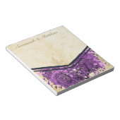 ラディアントパープルロマンチックハート結婚リーフ ノートパッド (アングル)