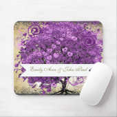 ラディアントパープルロマンチックハート結婚リーフ マウスパッド (マウス)