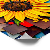 ラディアントヒマワリモダンの抽象芸術スタイル ポスター (角)