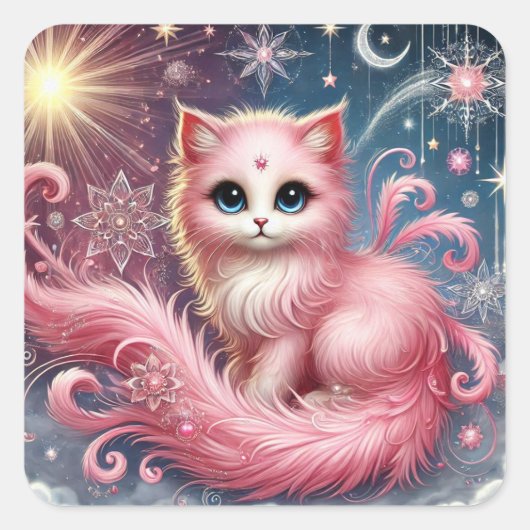 ラディアントピンクドリームオーラステッカー スクエアシール (正面)