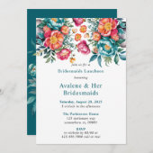 ラディアントピーオンブーケブリデスメイドランチョン 招待状 (正面/裏面)