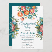 ラディアントピーオンブーケ婚約パーティ 招待状 (正面/裏面)