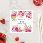 ラディアントフローラグリーン80thバースデーパーティー スタンダードカクテルナプキン (インサイチュ)