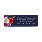 ラディアントフローラネイビーブルーブルガンディーレッドアドレス ラベル (正面)