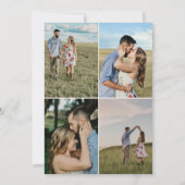 ラディアントフローラネイビーブルーブルゴーニュ結婚フォト 招待状 (裏面)