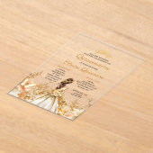 ラディアントフローラプリンセスティアラ金ゴールドキンセアニェラ アクリル招待状 (レイダウン)