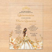 ラディアントフローラプリンセスティアラ金ゴールドキンセアニェラ アクリル招待状 (正面)