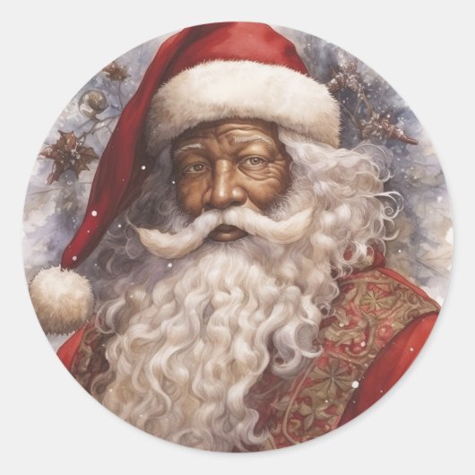 ラディアントブラックサンタ：フェスティバルシーズンの挨拶 ラウンドシール (正面)