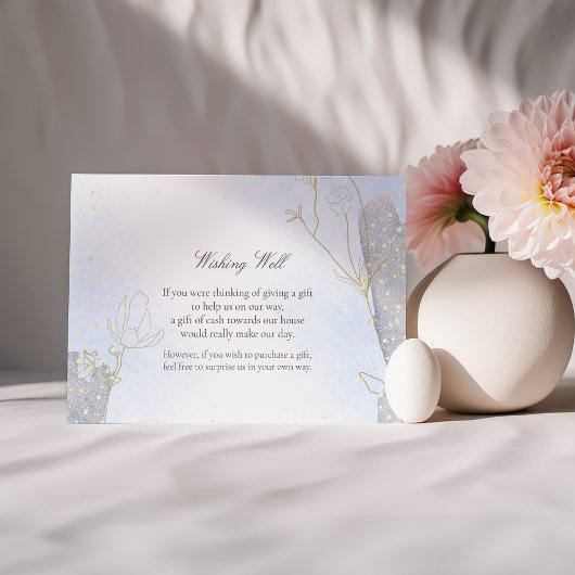 ラディアントブルーの植物の願い井戸結婚の エンクロージャーカード