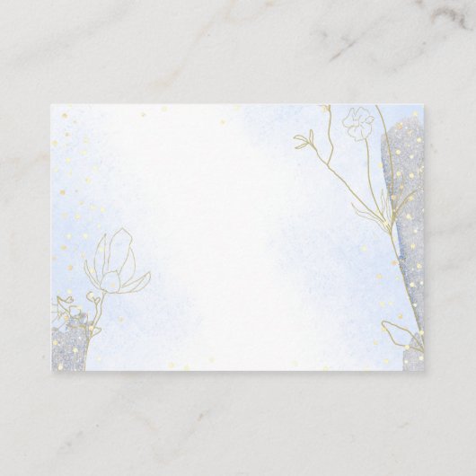 ラディアントブルーの植物の願い井戸結婚の エンクロージャーカード (裏面)