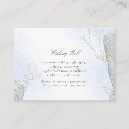 ラディアントブルーの植物の願い井戸結婚の エンクロージャーカード (正面)