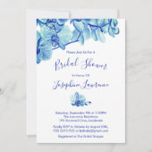 ラディアントブルーオーキッドフラワーズブライダルシャワー 招待状 (正面)