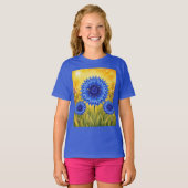 ラディアントペタルシリーズ - ヤグルマギク Tシャツ (正面フル)