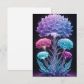 ラディアントボタニカル：ネオン&パステル開花アート サンキューカード (正面/裏面)