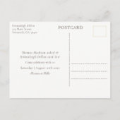 ラディアントミントグリーン植物性グリッター日付を保存 案内ポストカード (裏面)