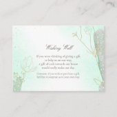 ラディアントミントグリーン植物願い井戸結婚の エンクロージャーカード (正面)