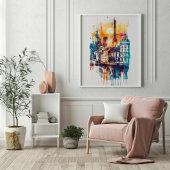 ラディアントラプソディ：パリのモニュメント&エッフェルタワー ポスター