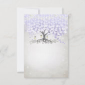 ラディアントラベンダーハートリーフウェディングRSVP 出欠カード (裏面)