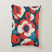 ラディアントレッドフラワー&ポピー アクセントクッション (裏面(縦))