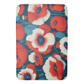 ラディアントレッドフラワー&ポピー バスマット (正面縦)