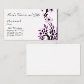 ラディアントレトロフラワーズビジネスカード、ナス 名刺 (正面/裏面)