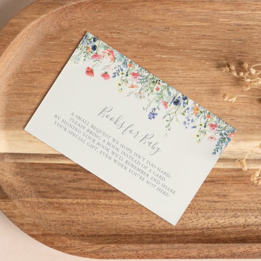 ラディアントワイルドフラワー赤ちゃんシャワーブックリクエスト エンクロージャーカード