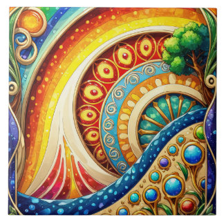 ラディアント抽象芸術アート タイル