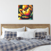ラディアント抽象芸術チューリップ開花 キャンバスプリント (インサイチュ (寝室))
