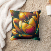 ラディアント抽象芸術チューリップ開花 クッション (ブランケット)