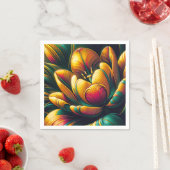 ラディアント抽象芸術チューリップ開花 スタンダードカクテルナプキン (インサイチュ)