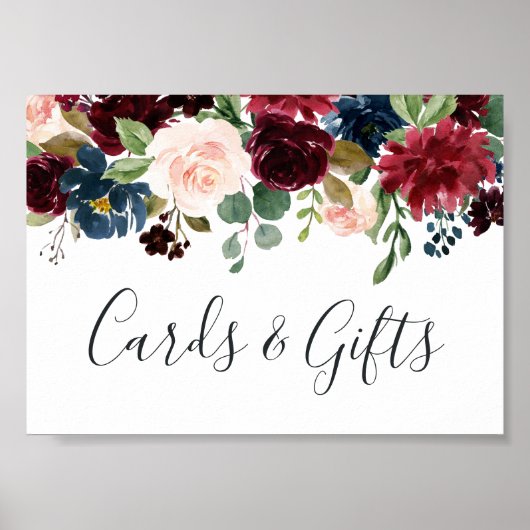 ラディアント開花ウェディングカード&ギフトサイン ポスター (正面)