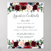 ラディアント開花シグネチャーカクテルメニュー記号 ポスター (正面)