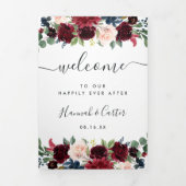 ラディアント開花結婚のウェルカムレター&旅程 三つ折りプログラム (カバー)