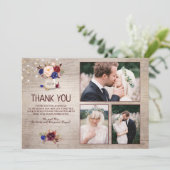 ラディアント開花結婚メイソンJARの感謝の写真 サンキューカード (スタンド正面)