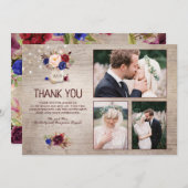 ラディアント開花結婚メイソンJARの感謝の写真 サンキューカード (正面/裏面)