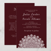 ラディアント エアリー クレセント ムーン マンダラ ウェディング 招待状 (正面/裏面)