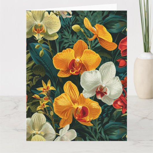 ラディアント オーキッド トリオ バースデー カード (正面)