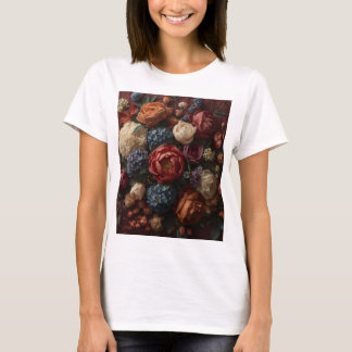 ラディアント ブルーム シンフォニー: 華やかなオートクチュール フラワー Tシャツ