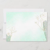 ラディアント ミント グリーン ボタニカル グリッター ブライダル シャワー 招待状 (裏面)