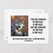 ラディアード・キプリング 群れの強さ オオカミの名言 ポストカード (正面/裏面)