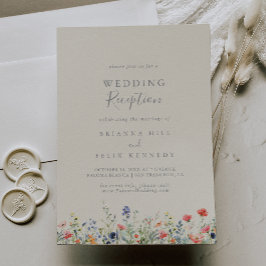 ラディア数々のカラーのワイルドフラワーウェディングレセプション 招待状