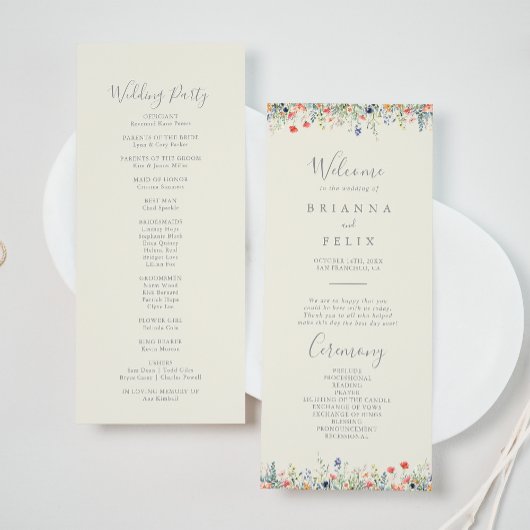 ラディア数々のカラー野花結婚式 プログラム