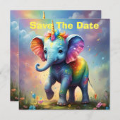 ラディア疑問に思ント：レインボーベビーユニコーン象 セーブザデート (正面/裏面)