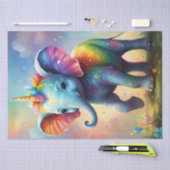 ラディア疑問に思ント:レインボーベビーユニコーン象 薄葉紙 (クラフト)