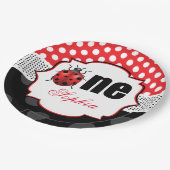 ラディエレガントバグ第1誕生日パーソナライズされた ペーパープレート (アングル)