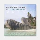 ラディグ、セーシェルビーチマグネット旅行お土産 マグネット (正面)