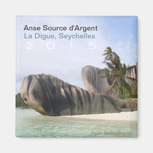 ラディグ、セーシェルビーチマグネット旅行お土産 マグネット (正面)