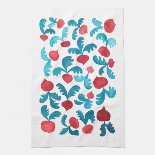 ラディッシュの台所タオル キッチンタオル (縦)