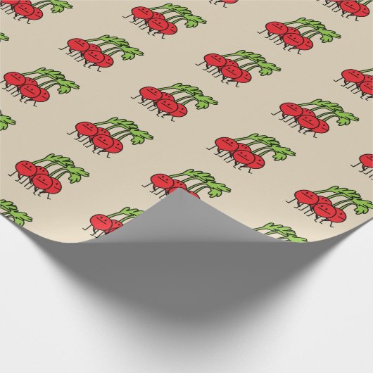 ラディッシュの幸せな束の野菜ラディッシュのグループのorgani ラッピングペーパー (角)