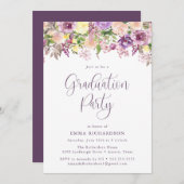 ラディティエレガントングパープルフローラ卒業会 招待状 (正面/裏面)